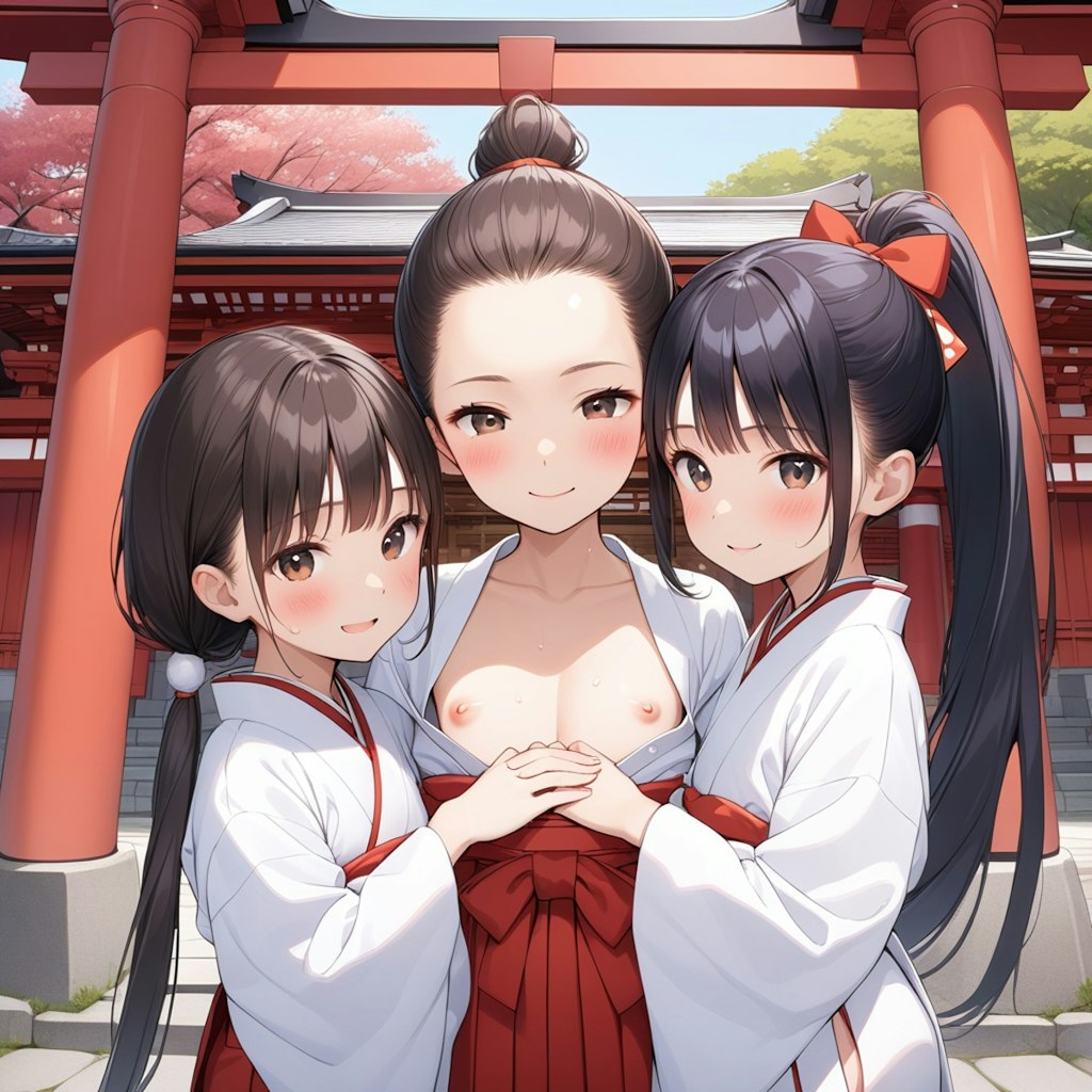 おっぱい丸出し巫女神社