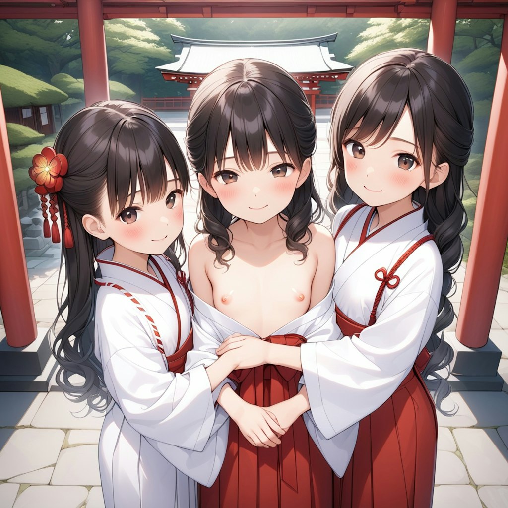 おっぱい丸出し巫女神社