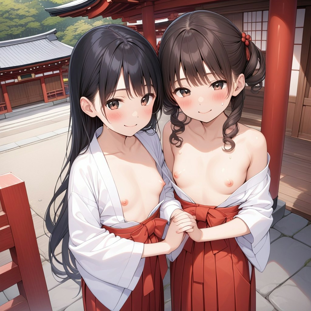 おっぱい丸出し巫女神社