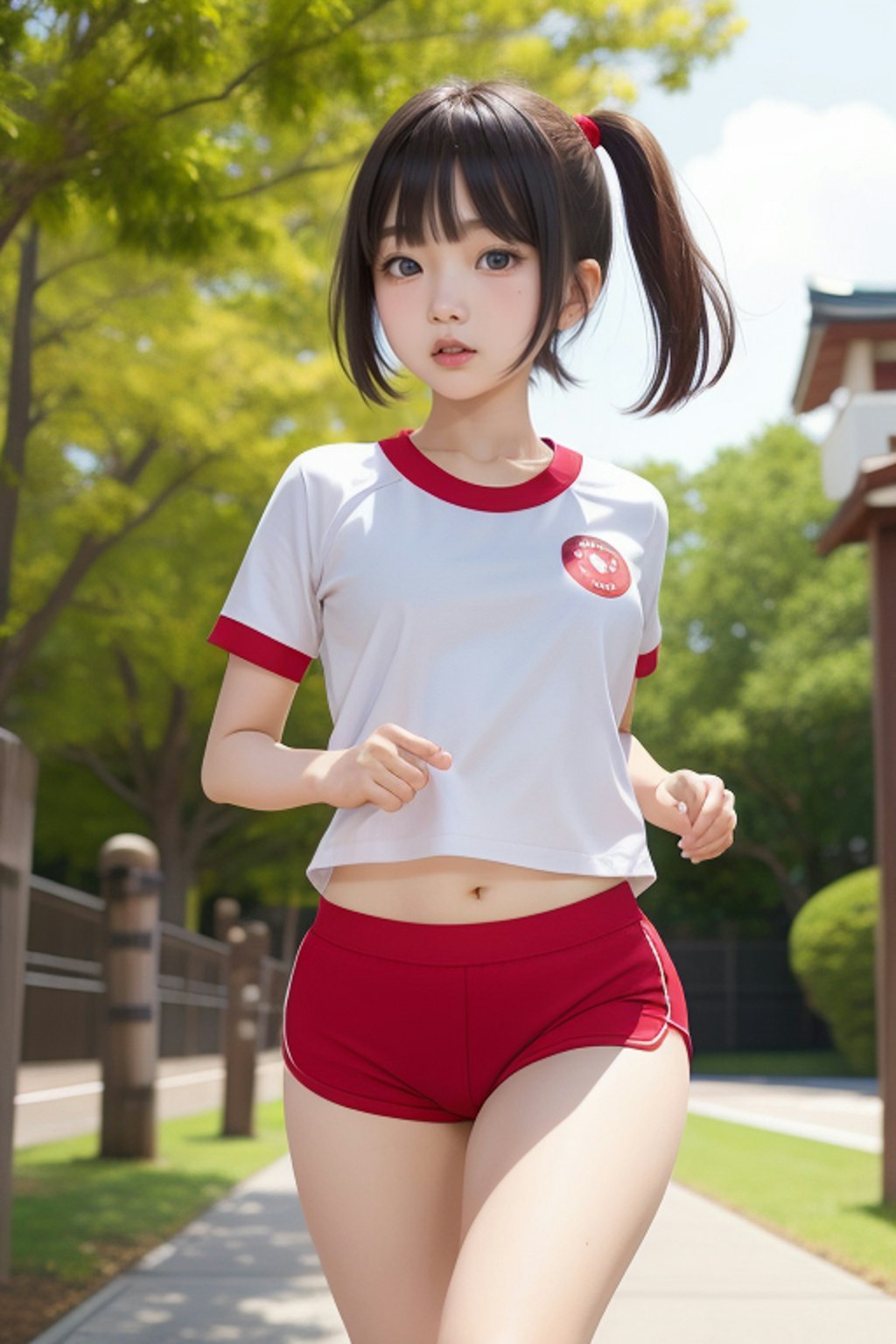 ダッシュするブルマ女子