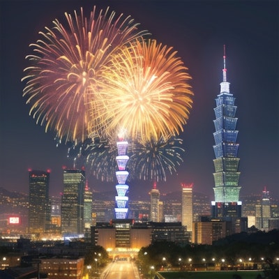 Taipei 101’s countdown firework