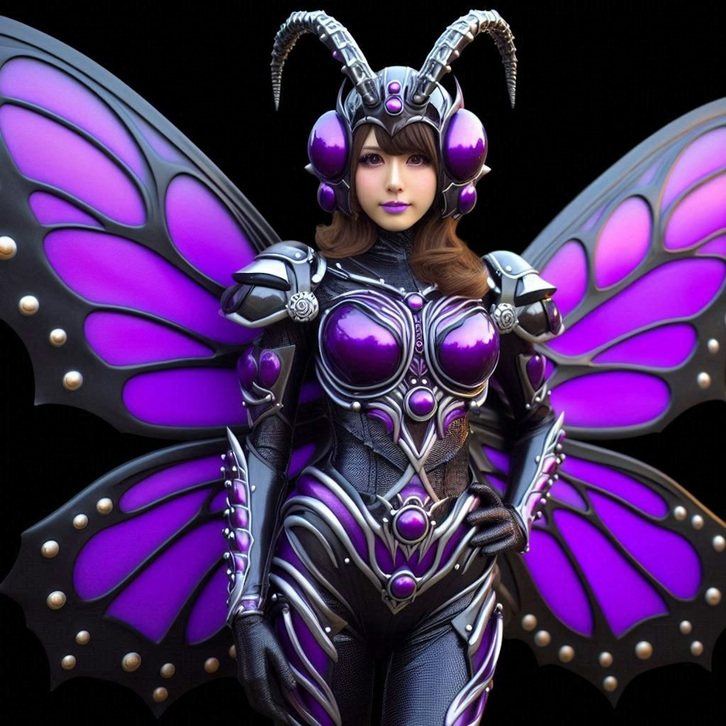 紫の昆虫女怪人