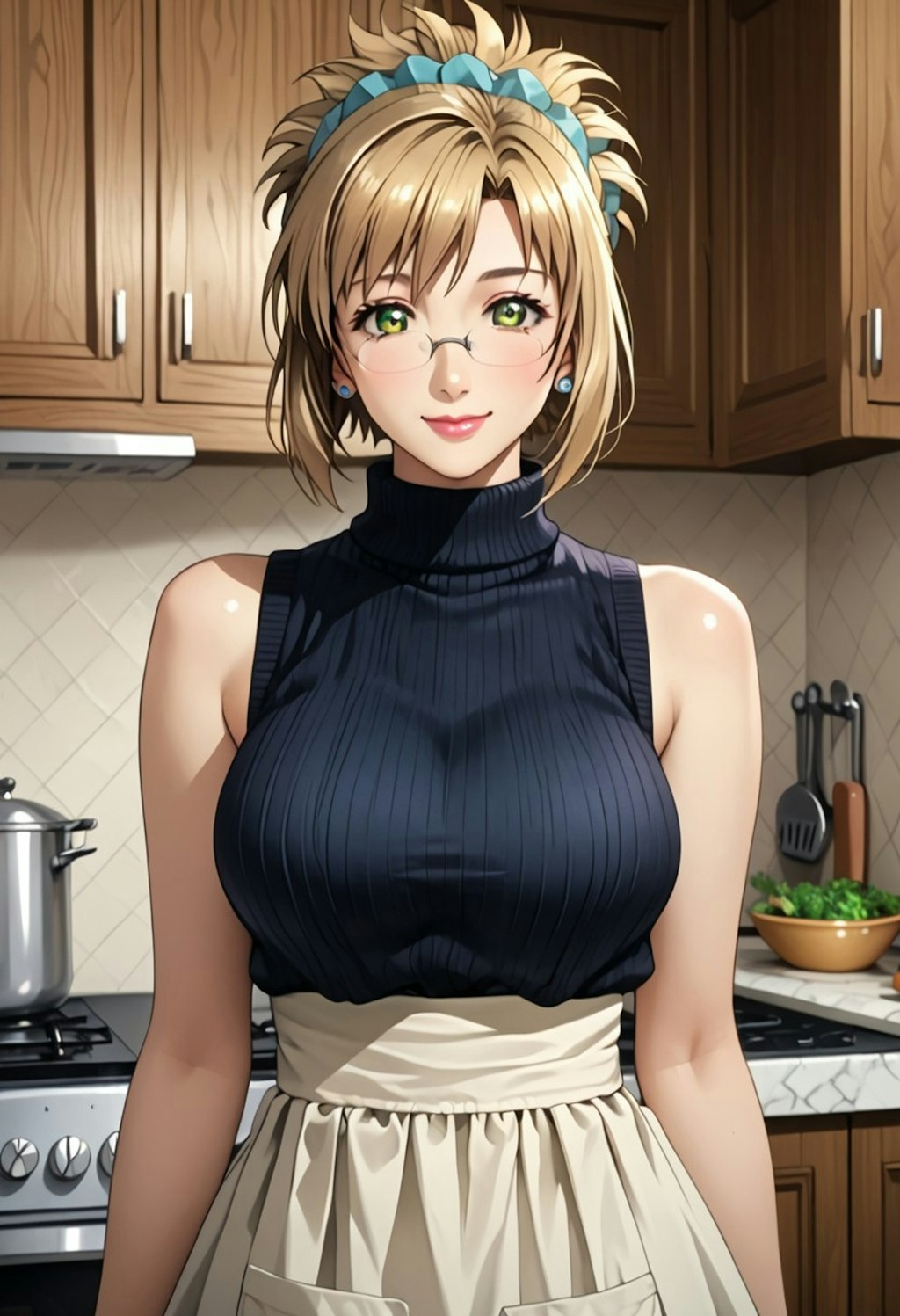 自宅での巨乳先生