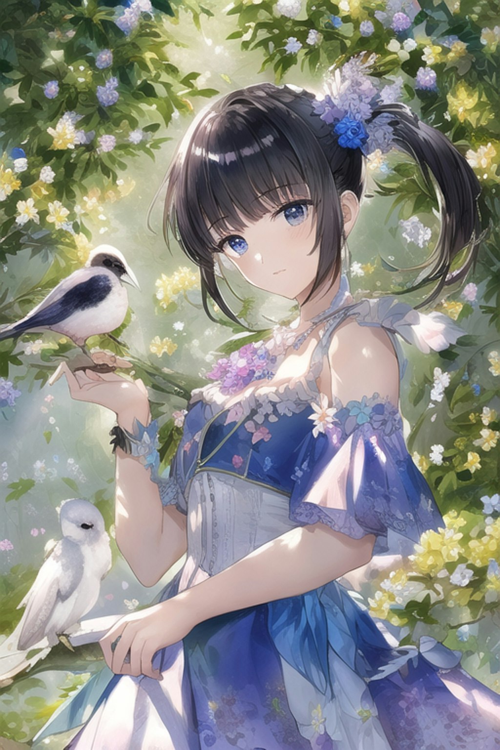 flower and bird