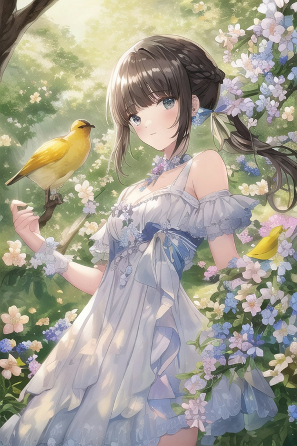 flower and bird