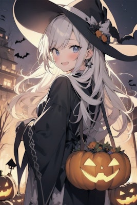 魔女とかぼちゃのハロウィン