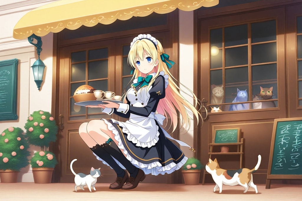 猫とメイドさん