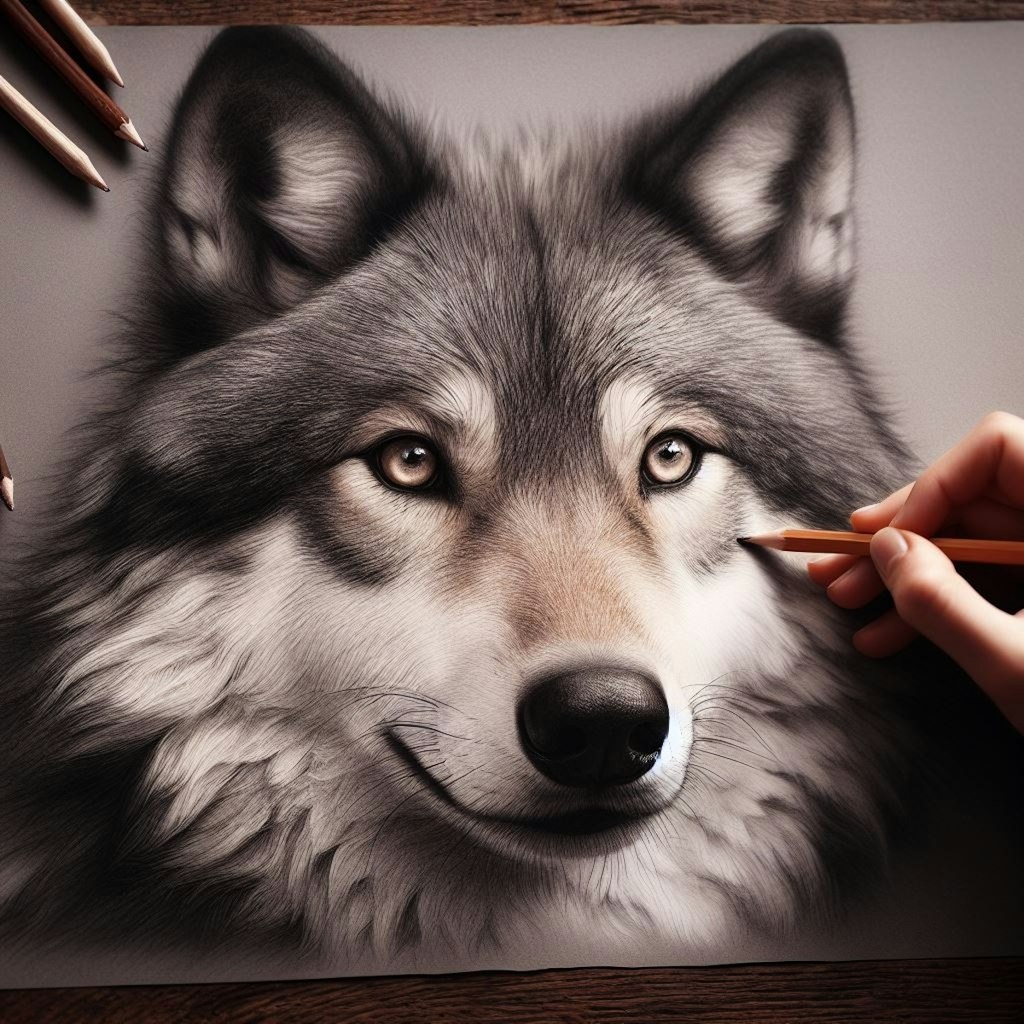 鉛筆画🐺