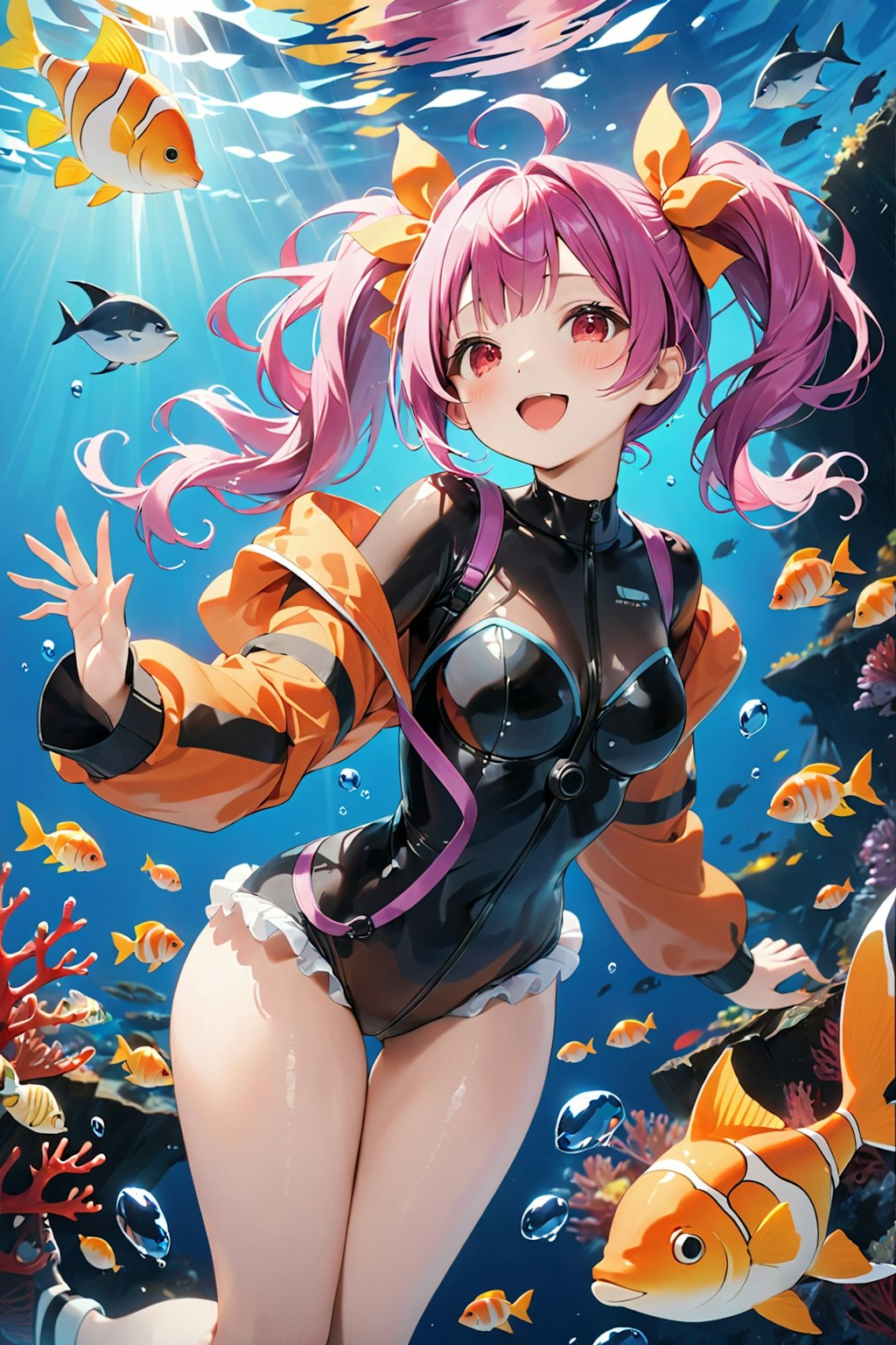 海の中で見る紅葉って凄いです❤あ❗お魚さんがいっぱいです❤