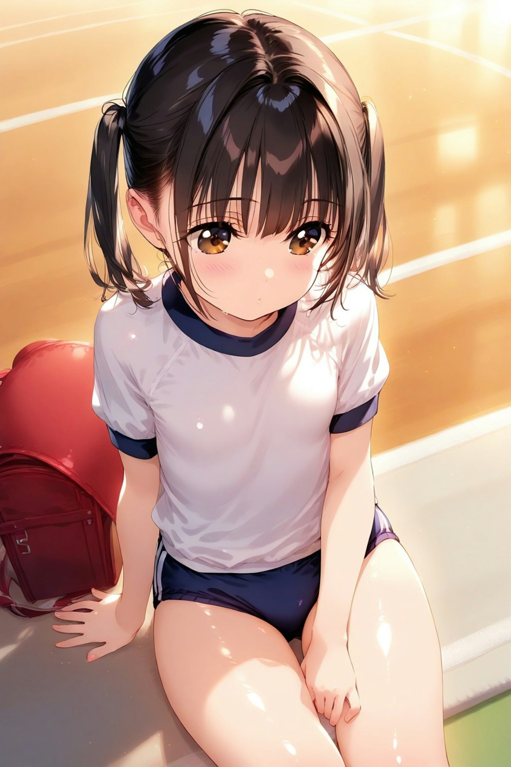 ツインテールの体操服美少女