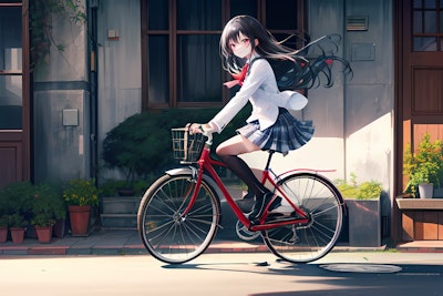朝の自転車通学