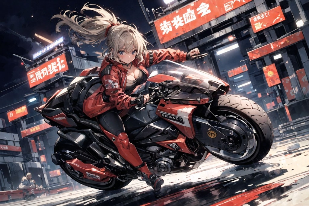 バイク乗りの少女