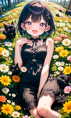Flowers and cats