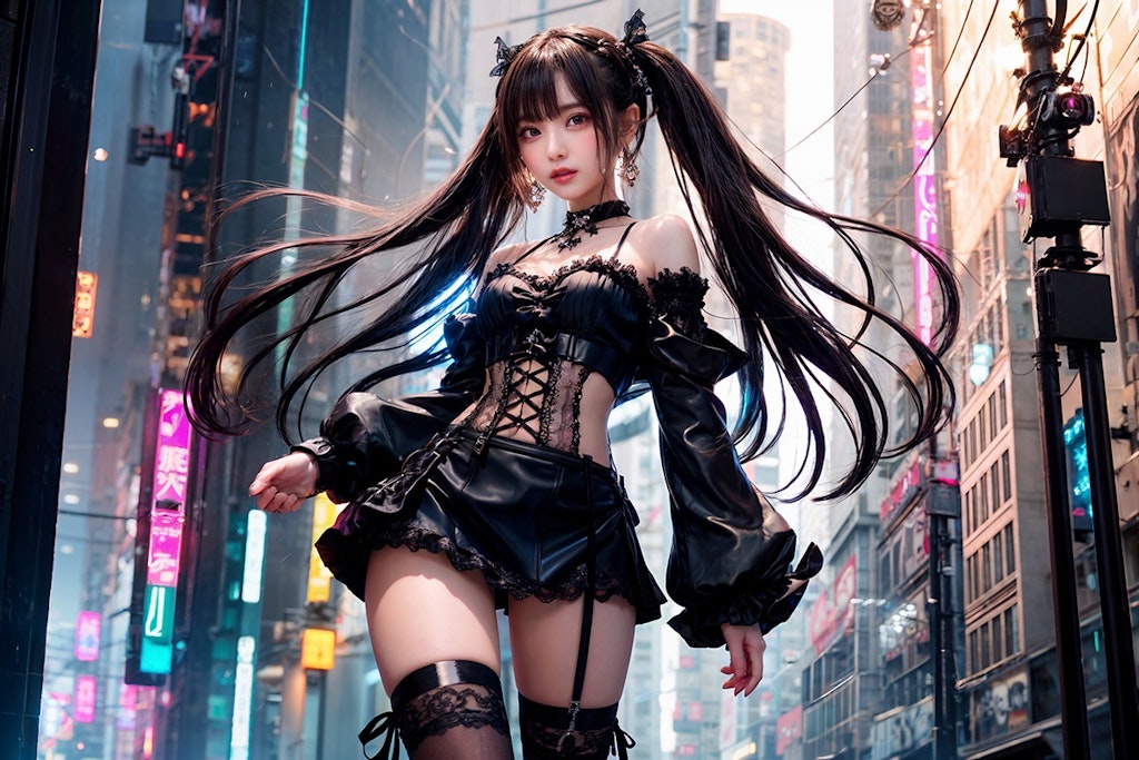 Black Twin Tails