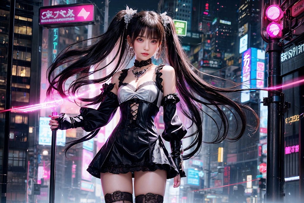 Black Twin Tails