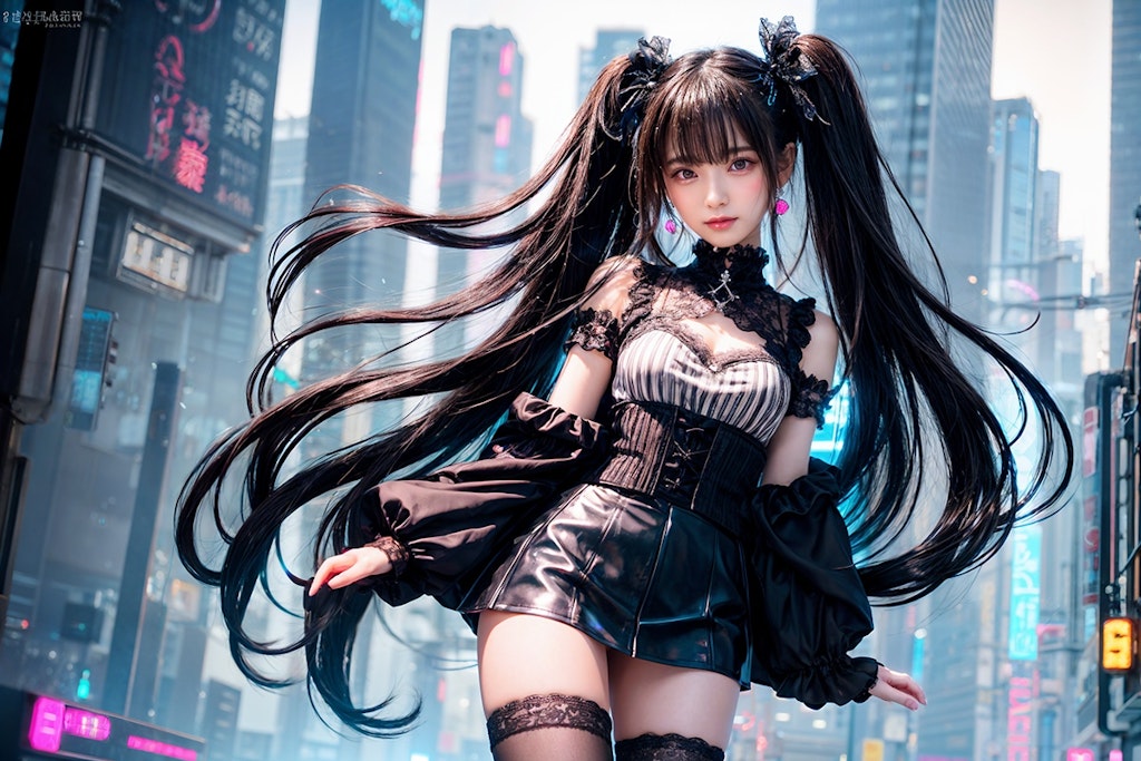 Black Twin Tails