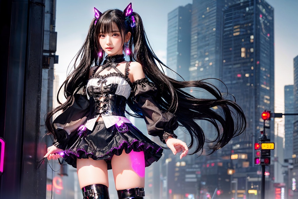Black Twin Tails