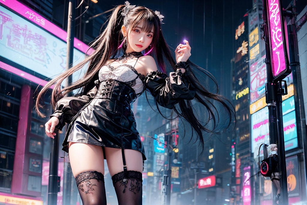 Black Twin Tails