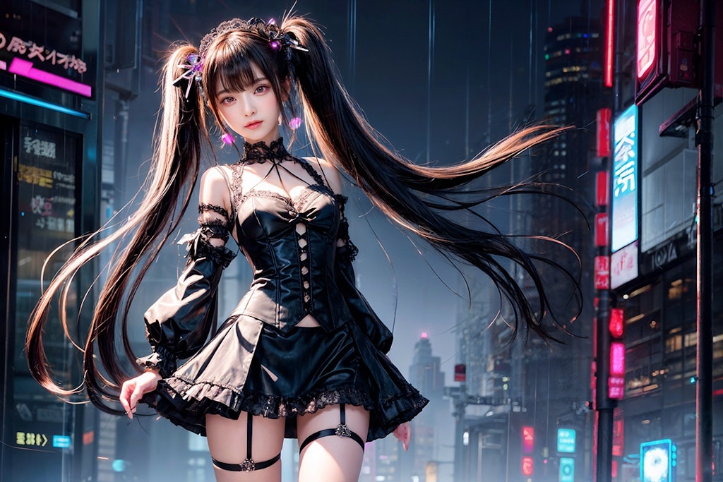 Black Twin Tails