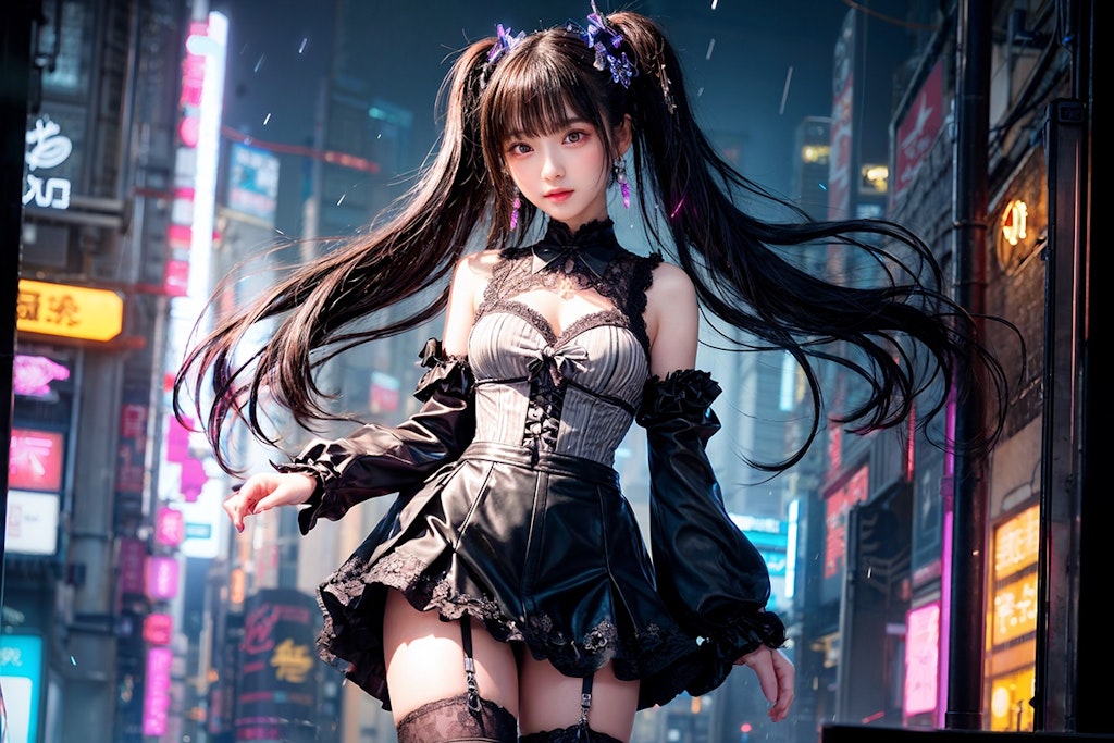 Black Twin Tails