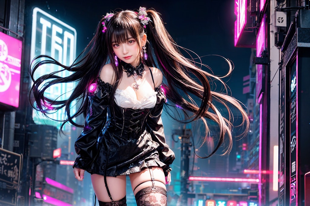 Black Twin Tails
