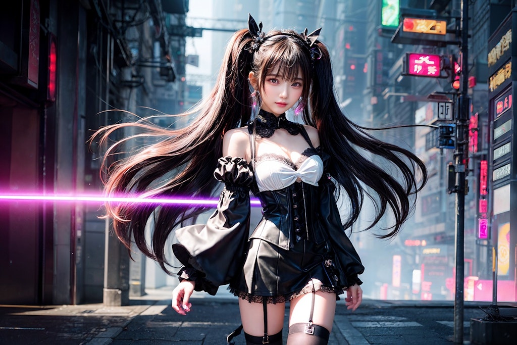 Black Twin Tails