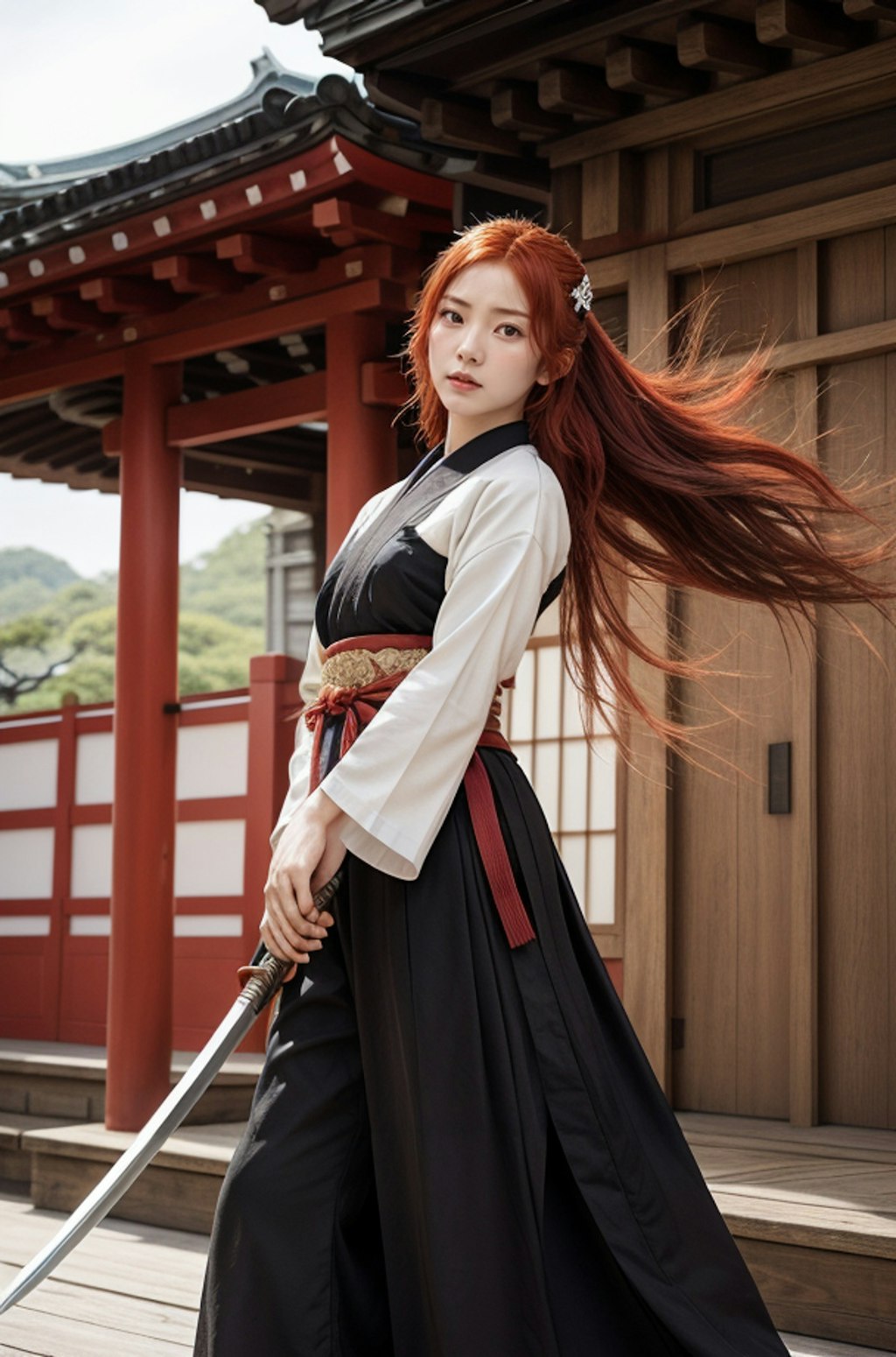 赤髪の女剣士