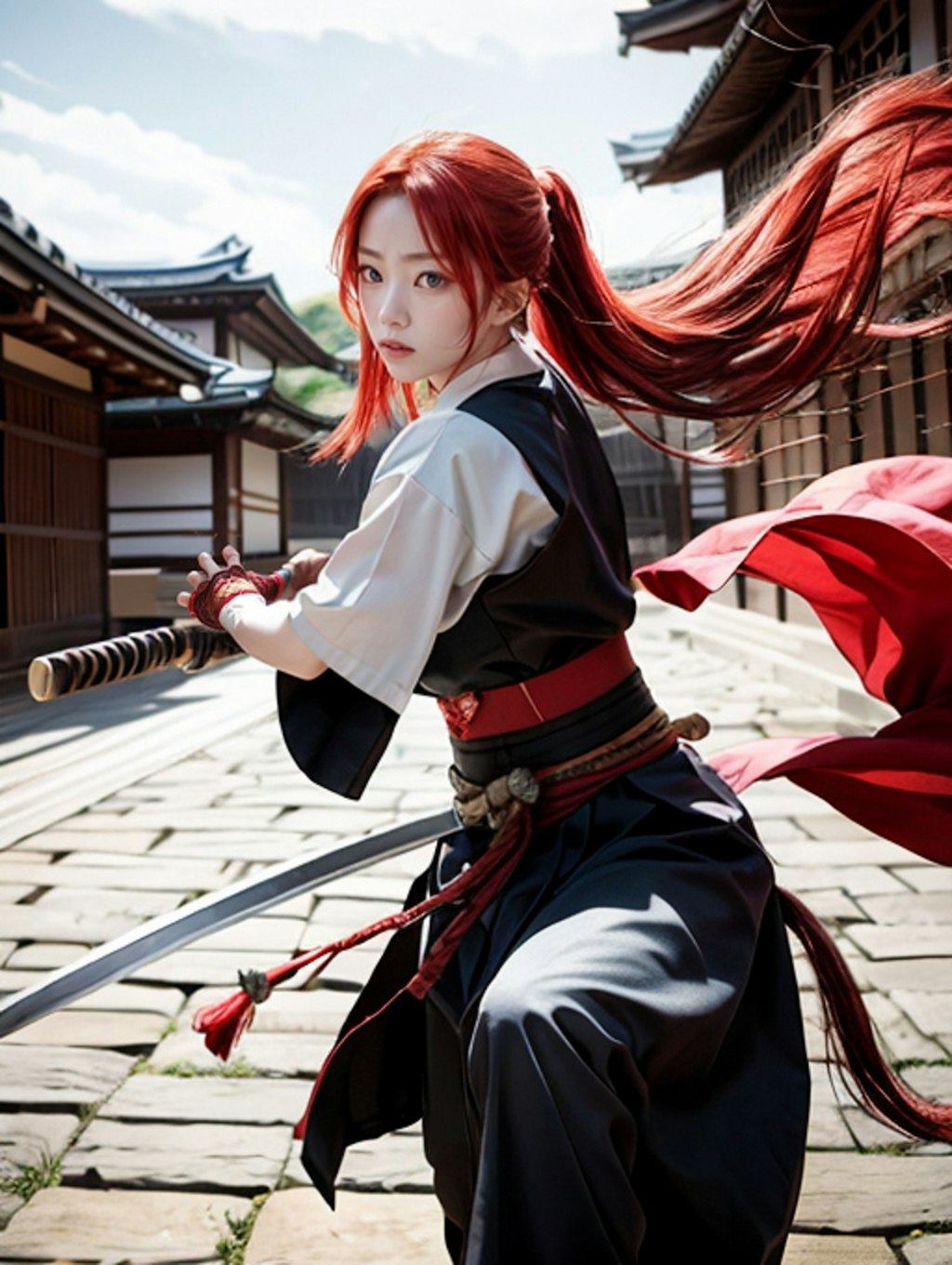 赤髪の女剣士
