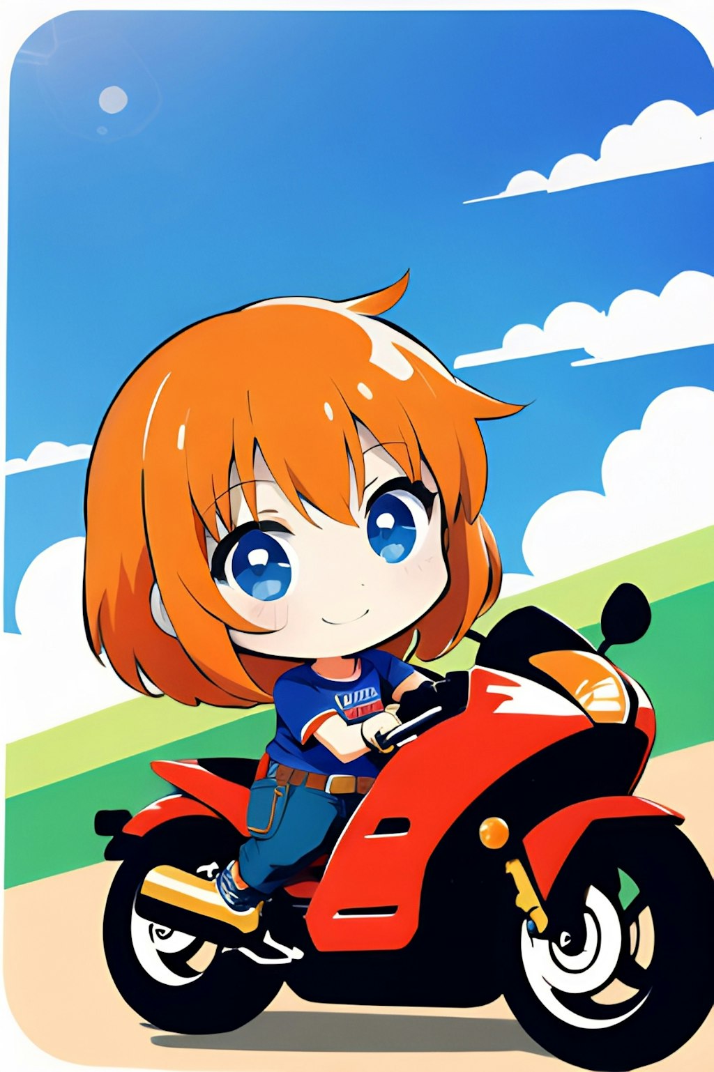 ちびキャラ　バイク娘。