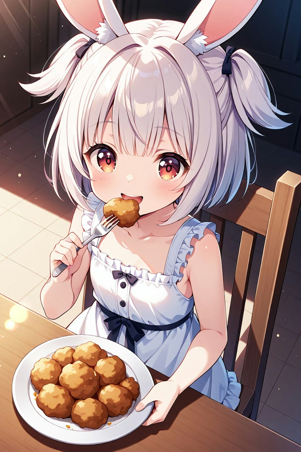 うさ耳娘とから揚げ　その２