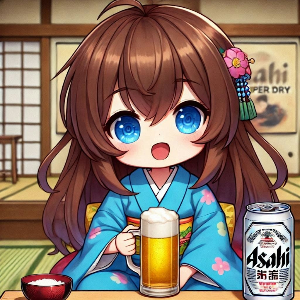 飲み方がうまい落語家の小さな女の子