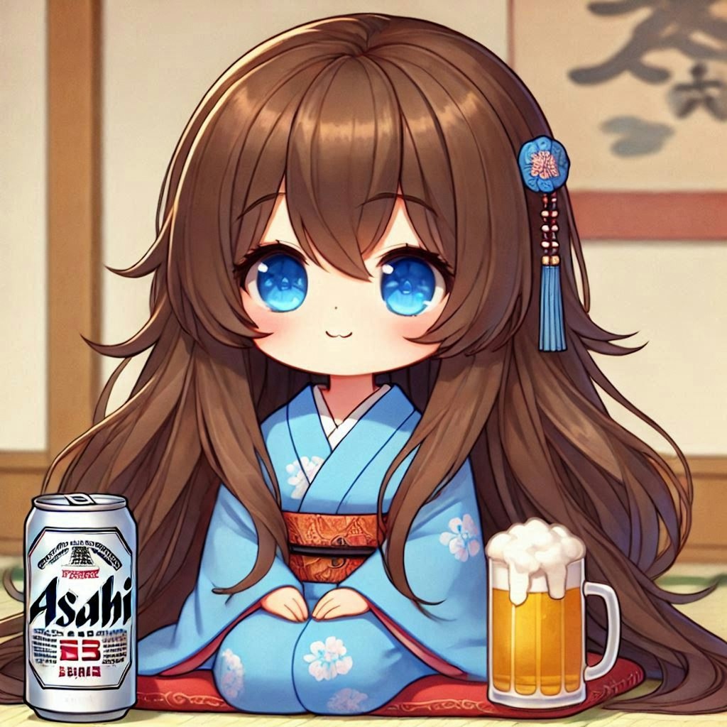 飲み方がうまい落語家の小さな女の子