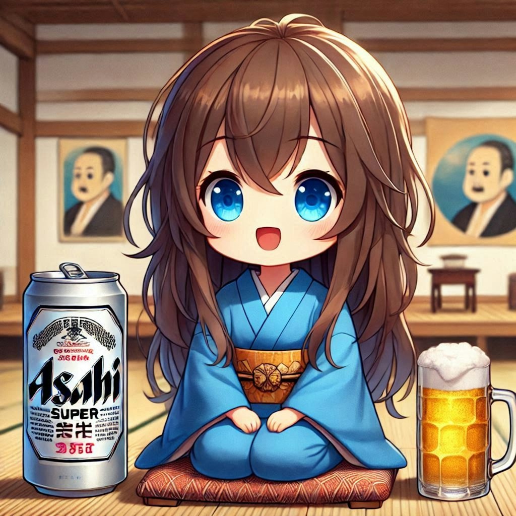 飲み方がうまい落語家の小さな女の子