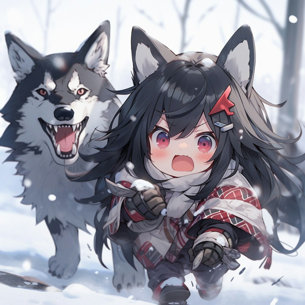 雪山の狼少女🐺