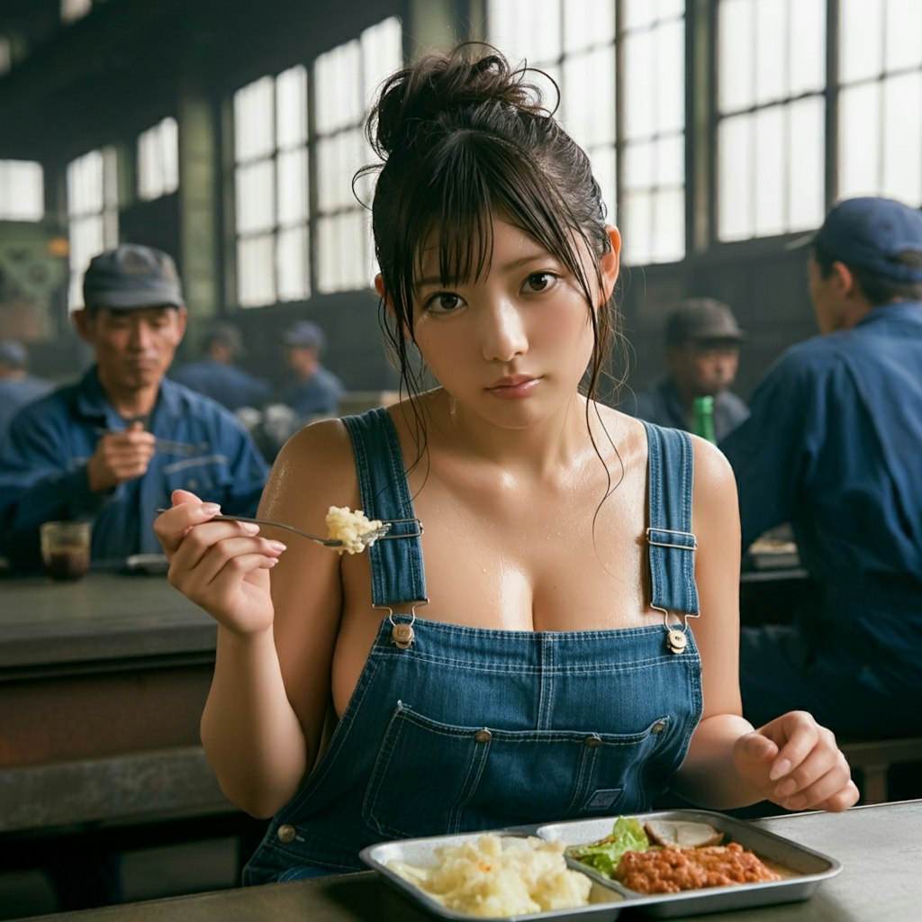 工場系女子のランチ