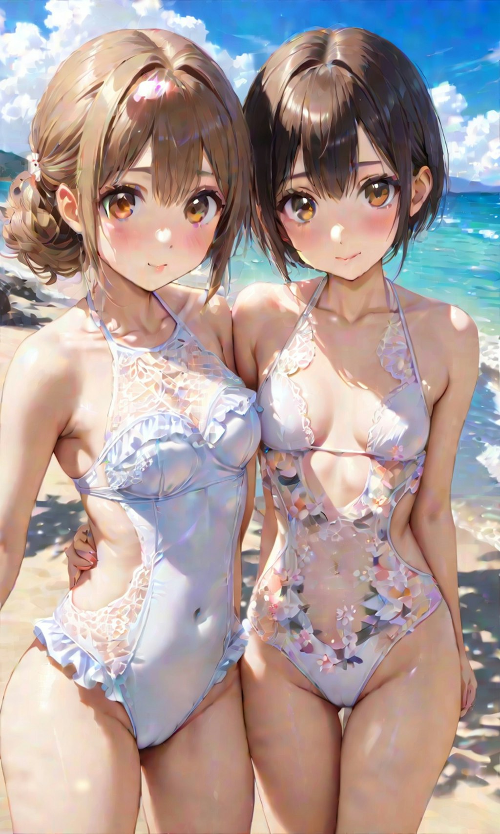 水着と女子高校生と