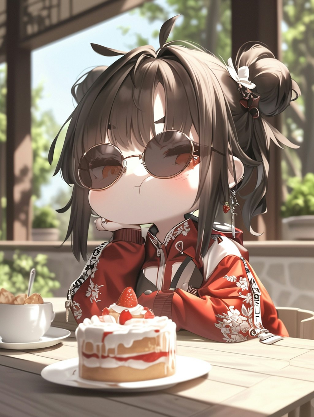 サングラス少女の我慢大会ティータイム/"The Sunglass Girl's Endurance Tea Time"