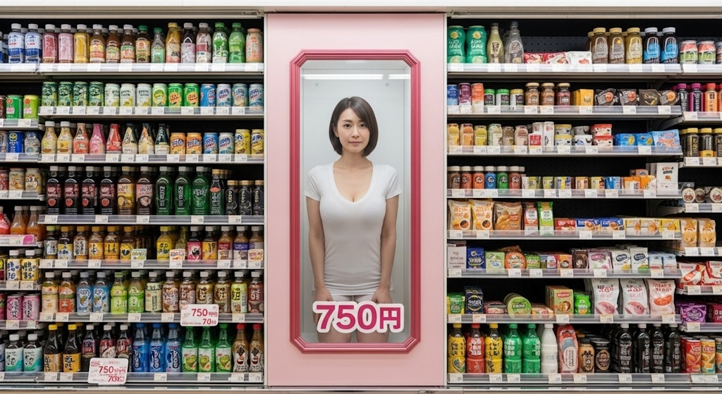 商品棚に陳列されている