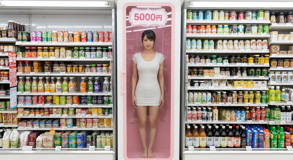 商品棚に陳列されている