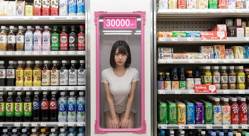 商品棚に陳列されている