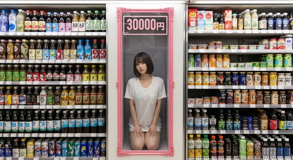 商品棚に陳列されている