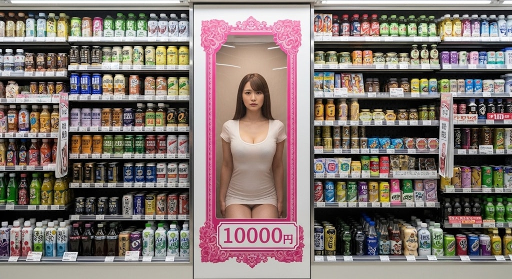 商品棚に陳列されている