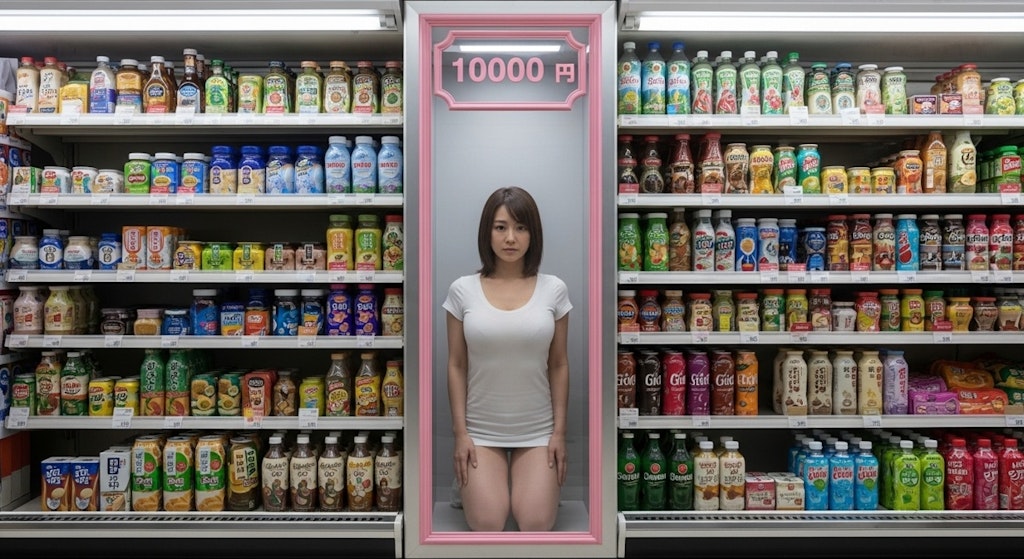 商品棚に陳列されている