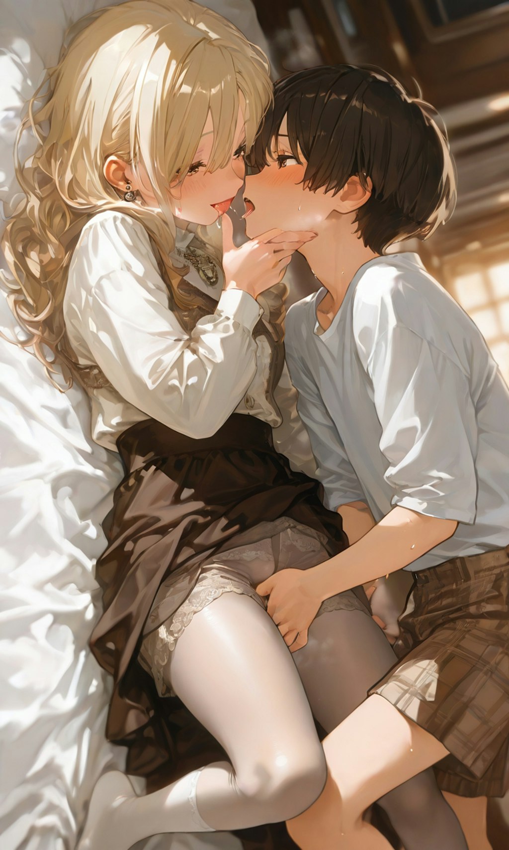 おねショタ　キス