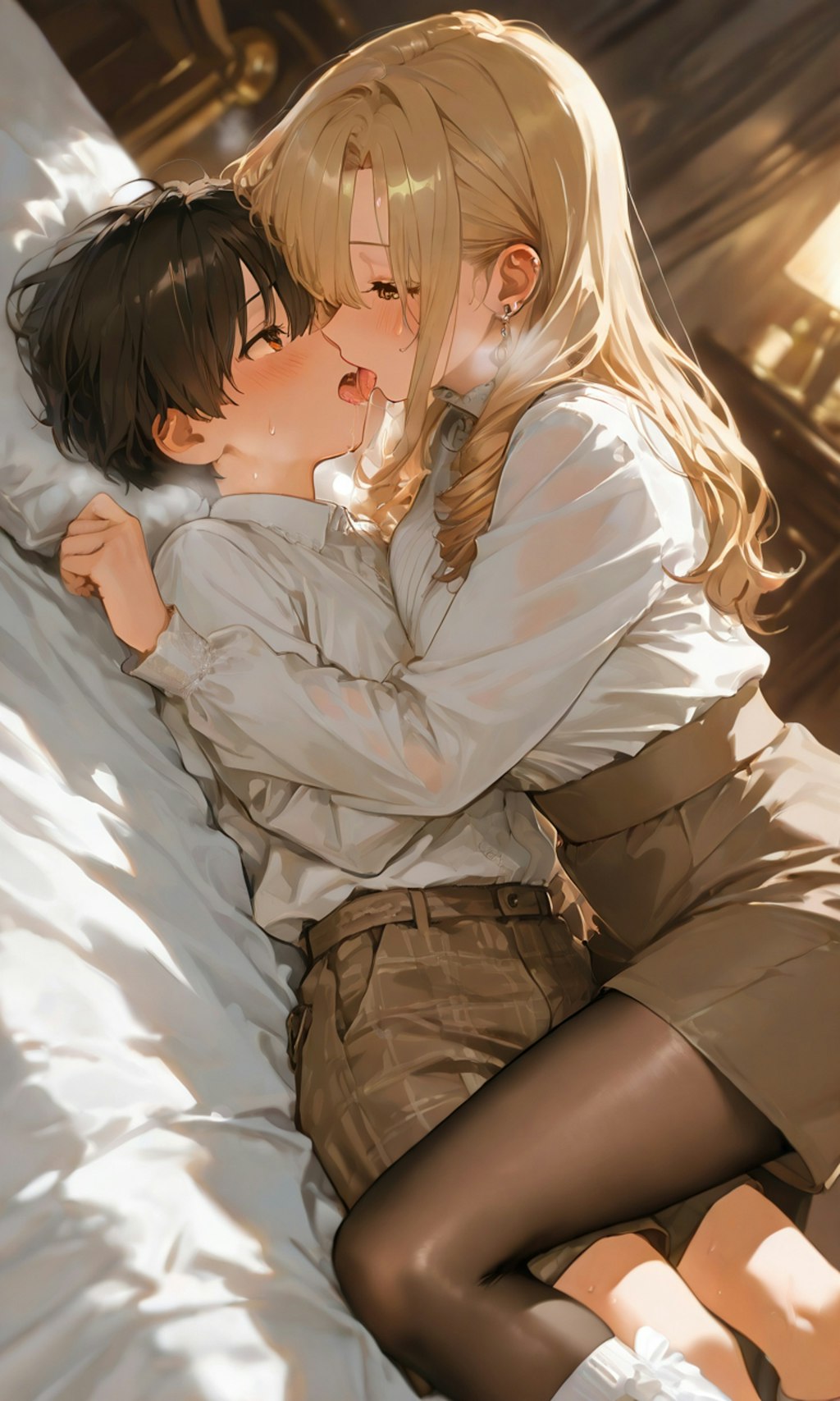 おねショタ　キス