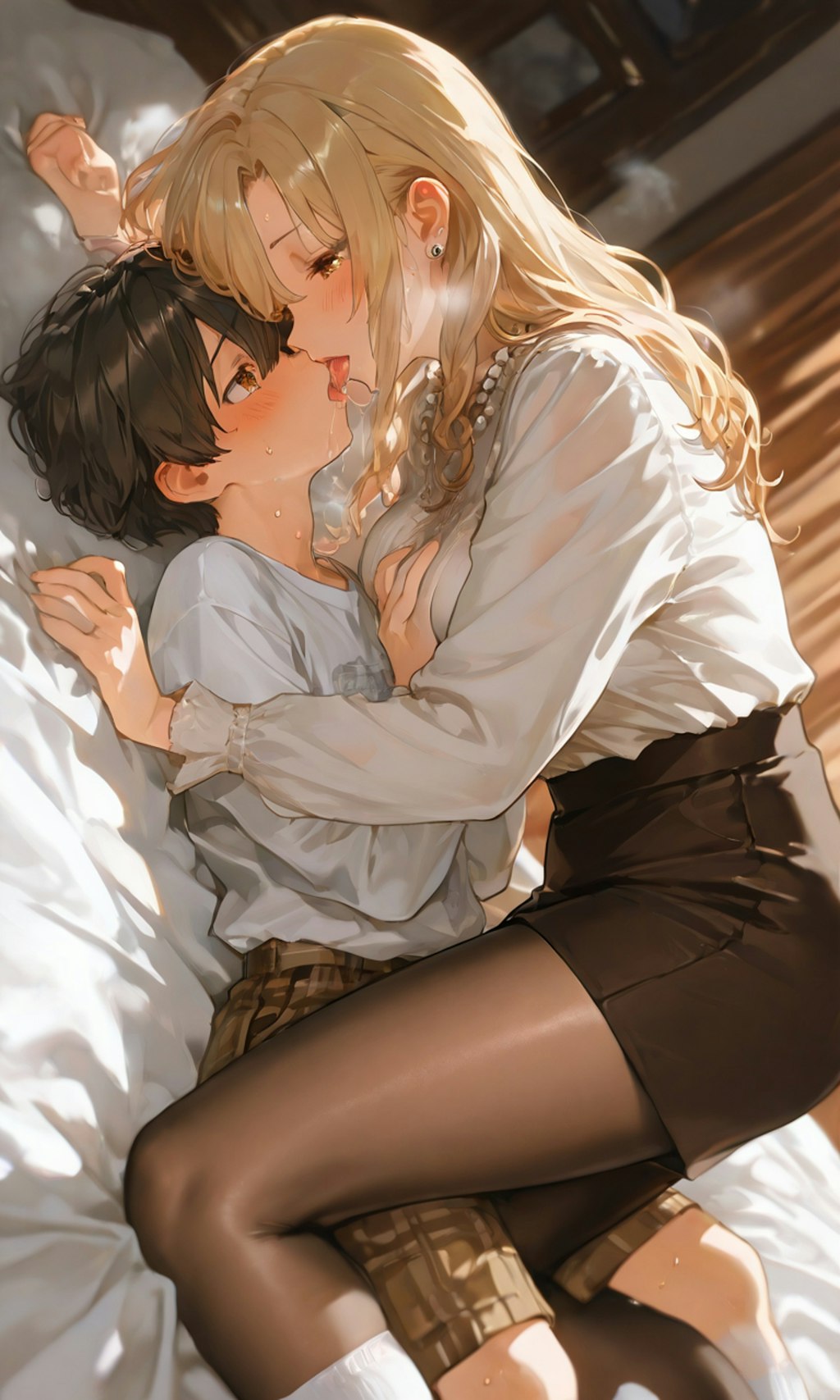 おねショタ　キス