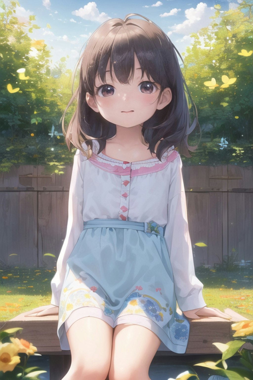 陽気の中の少女