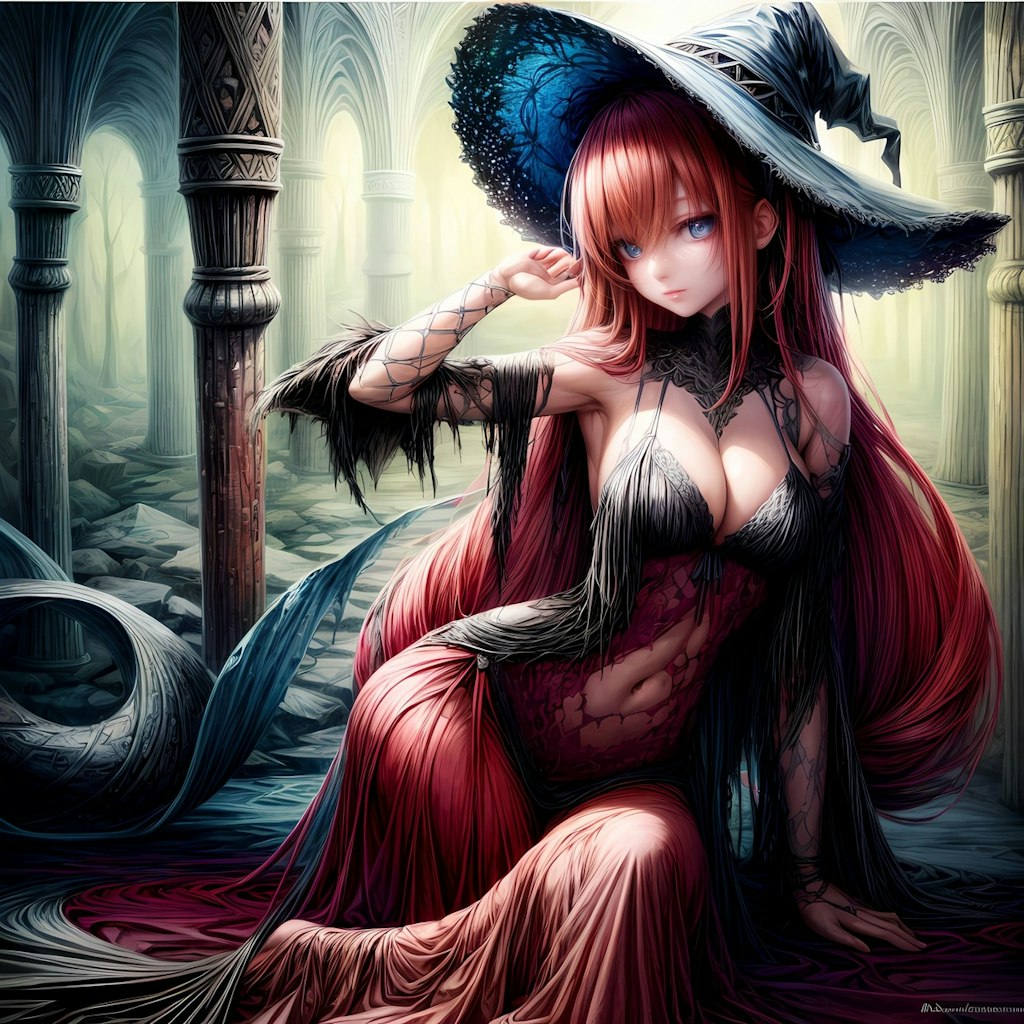 魔法の世界に舞い降りた紅髪の妖艶な魔女