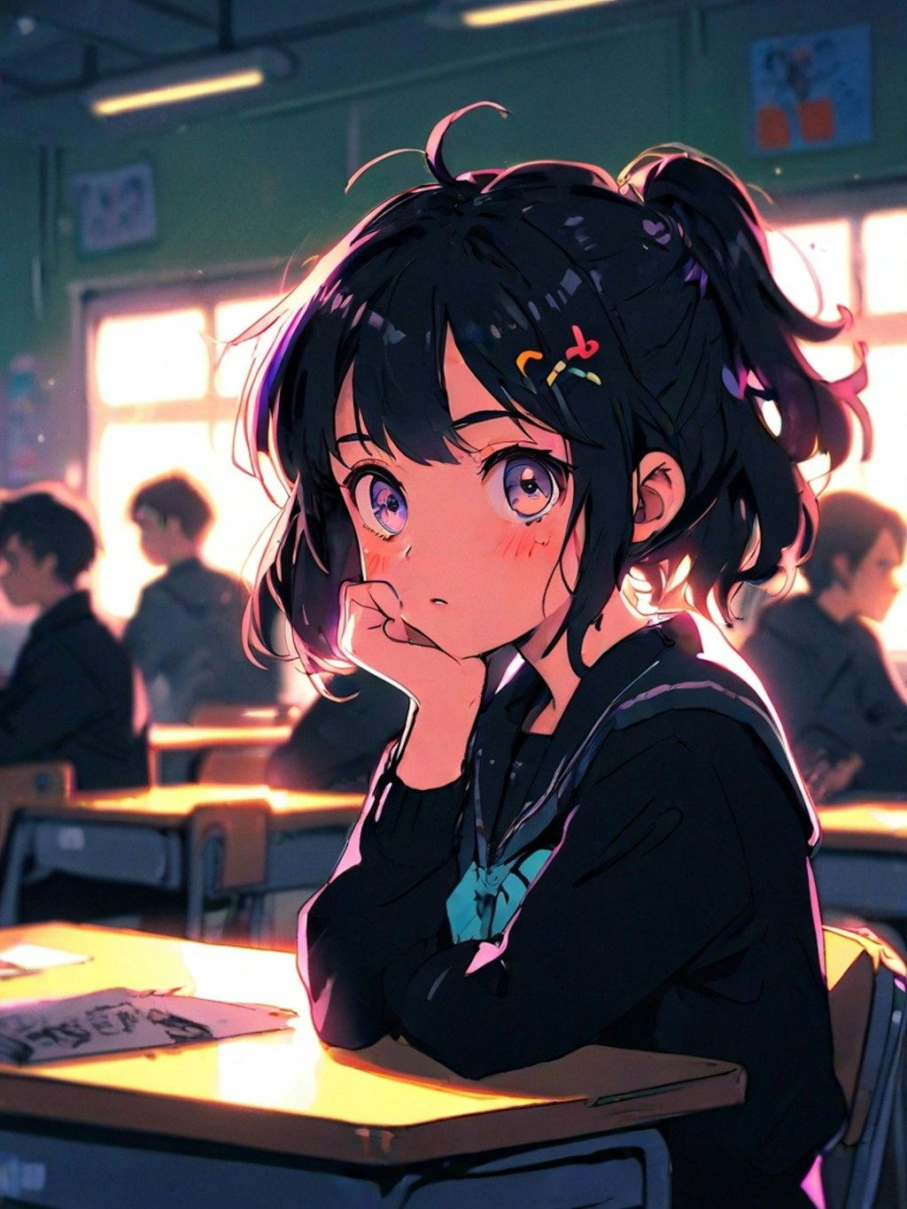 教室内の少女