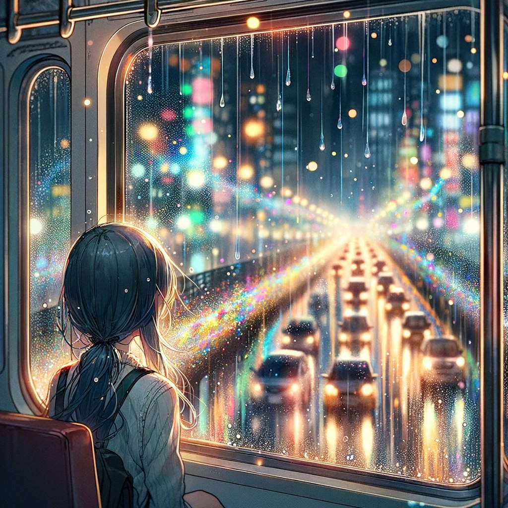 雨の夜の都会